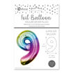 Picture of FOIL BALLOON NUMBER 9 MULTI COLOUR 25 INCH